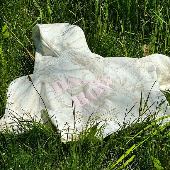 Dairy Boy Tops - NWOT Limited Edition Dairy Boy Paige Lorenze Pink Puff Logo Woodland Camo hoodie